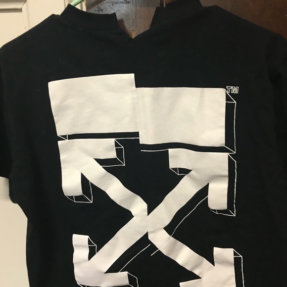 Offwhite spilt neck Tee - Picture 3 of 4